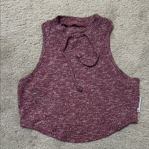 Gymshark Burgundy Knit Crop Top